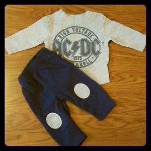 Vintage ACDC shirt/pants set